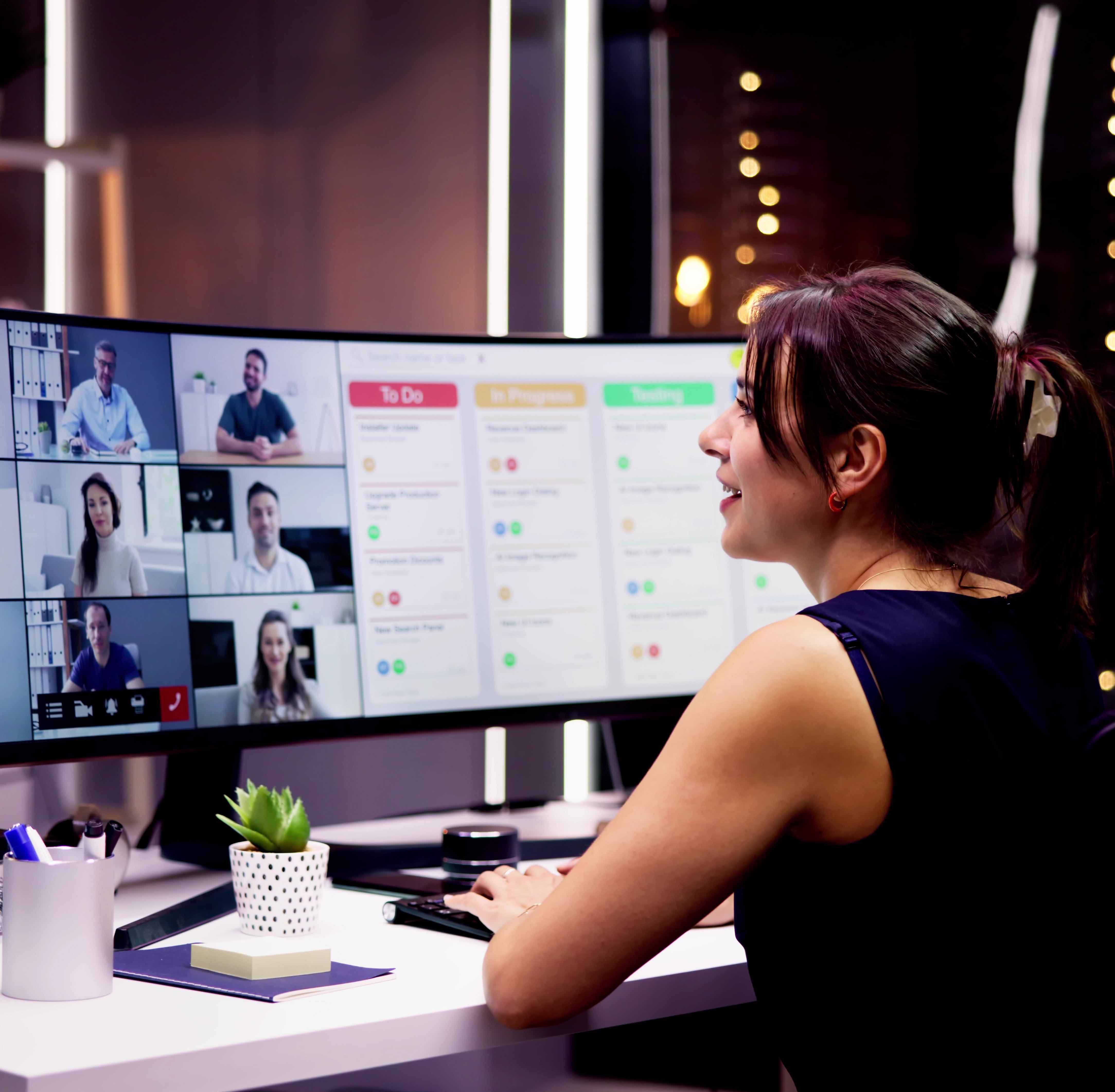 Videocall modern work collaboration